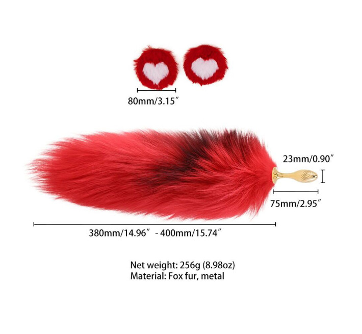 Анальна пробка з хвостом лисиці LOCKINK SEVANDA Red Vixen Set with Pear-shape Plug