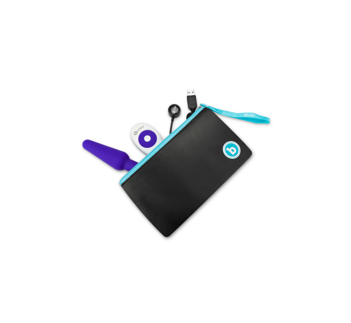 Анальна пробка із 3 моторами B-Vibe Trio Remote Control Butt, фіолетова