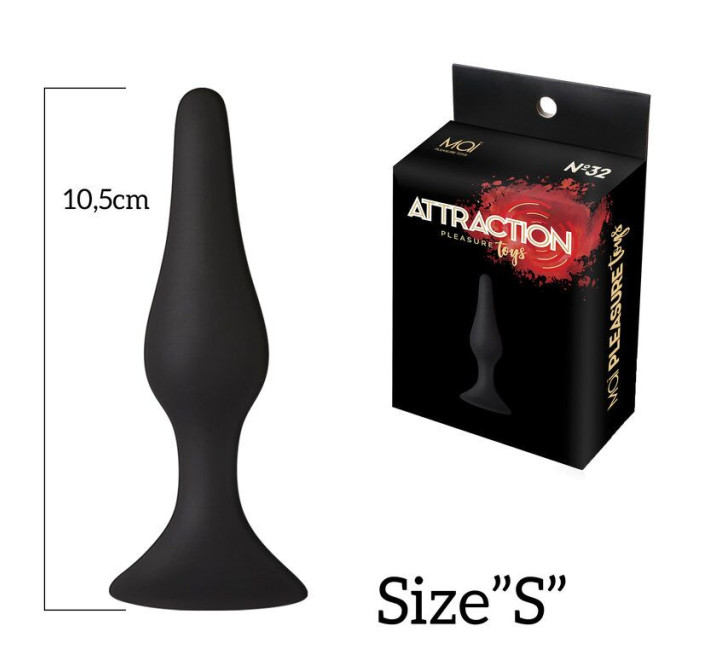 Анальная пробка на присоске MAI Attraction Toys №32 Черная 10,5/2,5 см