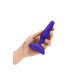 Анальна пробка із 3 моторами B-Vibe Trio Remote Control Butt, фіолетова