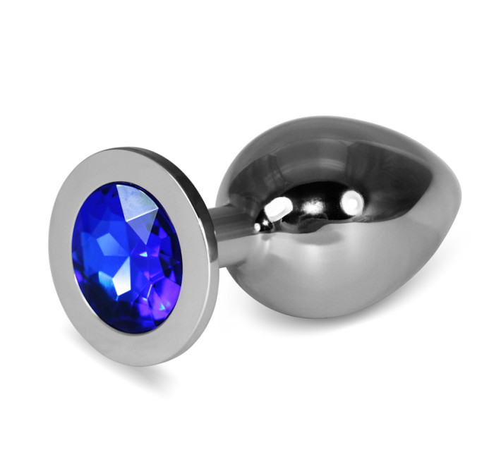 Анальна пробка LoveToy Heavy Metal Anal Plug Rosebud Classic L Darkblue