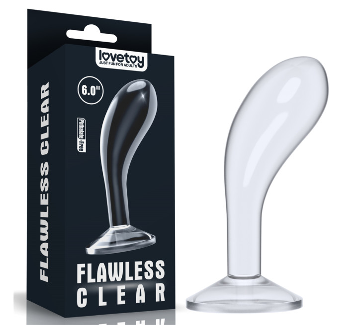 Анальная пробка LoveToy Flawless Clear Prostate Plug 6" Clear