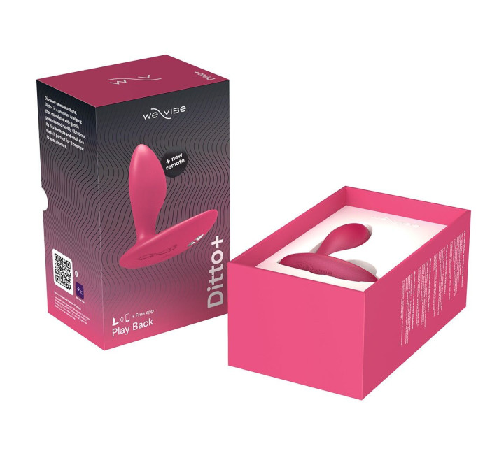 Анальная смарт-вибропробка We-Vibe Ditto+ Cosmic Pink, 10 режимов, пульт ДУ
