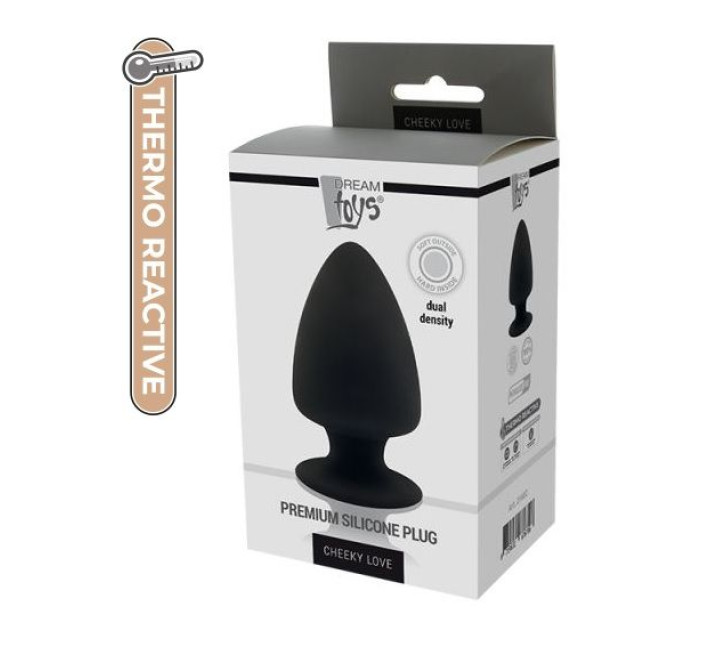Термоактивна Анальна пробка Dreamtoys Premium Silicone Plug Чорна M