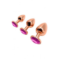 Металева анальна пробка Wooomy Tralalo Rose Gold Metal Plug Magenta M, діаметр 3,4 см, довжина 8 см Металева анальна пробка Wooomy Tralalo Rose Gold Metal Plug Magenta M, діаметр 3,4 см, довжина 8 см