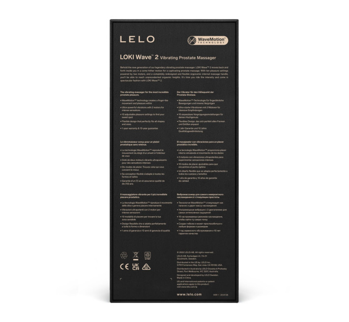 Массажер простаты LELO Loki Wave 2 Black, 2 мотора, манящее движение + вибрация