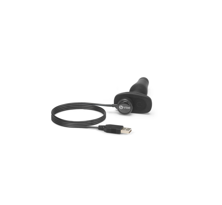 Анальная пробка с вибрацией и пультом B-Vibe Novice Plug черная