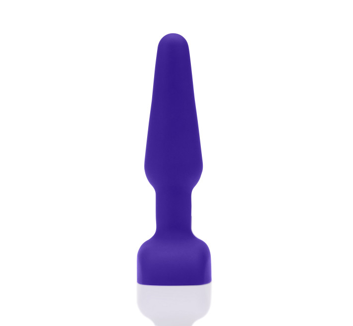 Анальна пробка із 3 моторами B-Vibe Trio Remote Control Butt, фіолетова