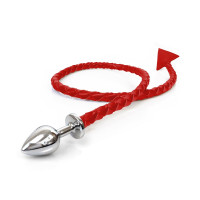 Металева анальна пробка L з диявольським хвостом Art of Sex - Succubus, екошкіра, червоний Металева анальна пробка L з диявольським хвостом Art of Sex - Succubus, екошкіра, червоний