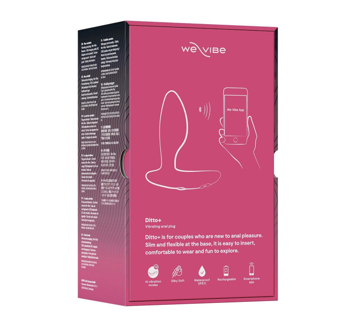 Анальная смарт-вибропробка We-Vibe Ditto+ Cosmic Pink, 10 режимов, пульт ДУ