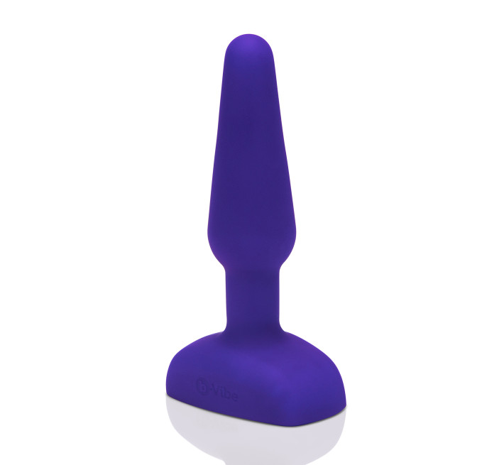 Анальна пробка із 3 моторами B-Vibe Trio Remote Control Butt, фіолетова