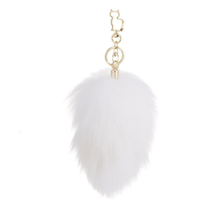 Металева анальна пробка Кролячий хвост LOCKINK SEVANDA White Bunny-Tail Anal Rose-shape Plug