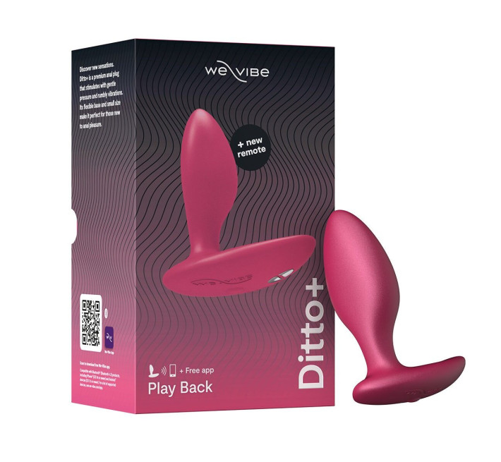 Анальная смарт-вибропробка We-Vibe Ditto+ Cosmic Pink, 10 режимов, пульт ДУ