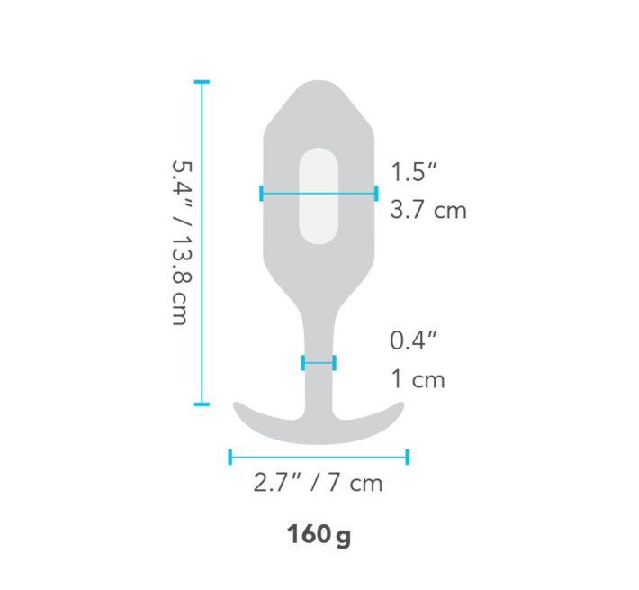 Анальная пробка со смещенным центром тяжести B-Vibe Snug Plug 3 голубая L