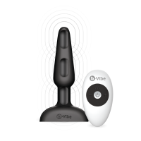 Анальна пробка із 3 моторами B-Vibe Trio Remote Control Butt, чорна