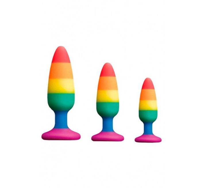 Силіконова анальна пробка Wooomy Hiperloo Silicone Rainbow Plug S, діаметр 2,4 см, довжина 9 см