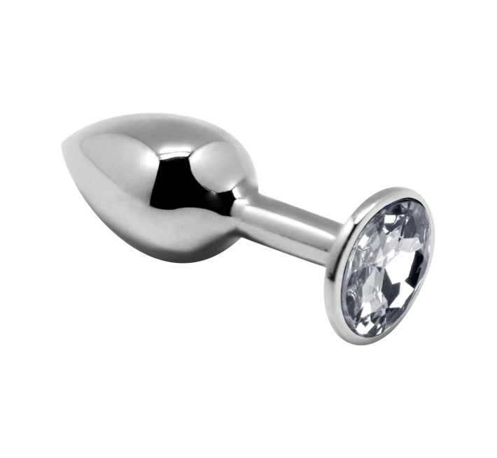 Металева анальна пробка з кристалом Alive Mini Metal Butt Plug White L