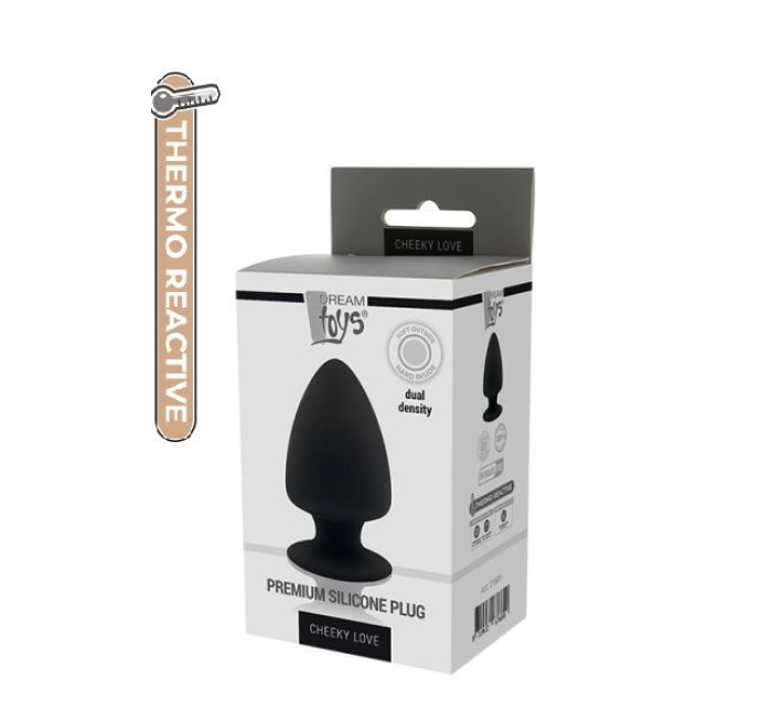 Термоактивна Анальна пробка Dreamtoys Premium Silicone Plug Чорна S