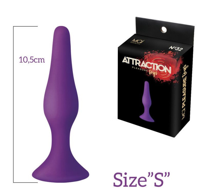 Анальная пробка на присоске MAI Attraction Toys №32 Фиолетовая 10,5/2,5 см