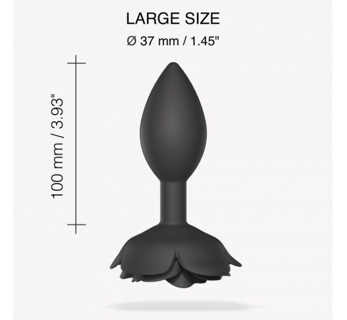 Силіконова анальна пробка Love To Love OPEN ROSES L SIZE - BLACK ONYX