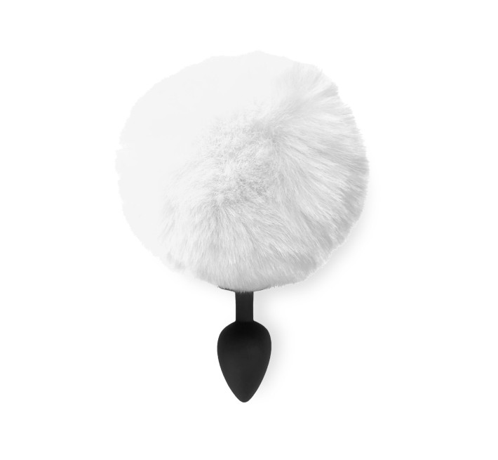 Силиконовая анальная пробка М Art of Sex - Silicone Bunny Tails Butt plug White, диаметр 3,5 см