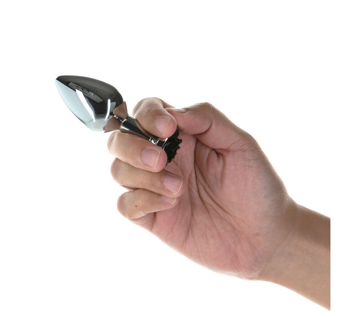 Металева Анальна пробка Lux Active Rose Anal Plug Чорна