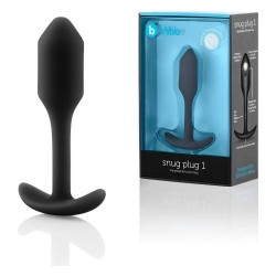 Анальна пробка із зміщеним центром ваги B-vibe Snug Plug 1 чорна