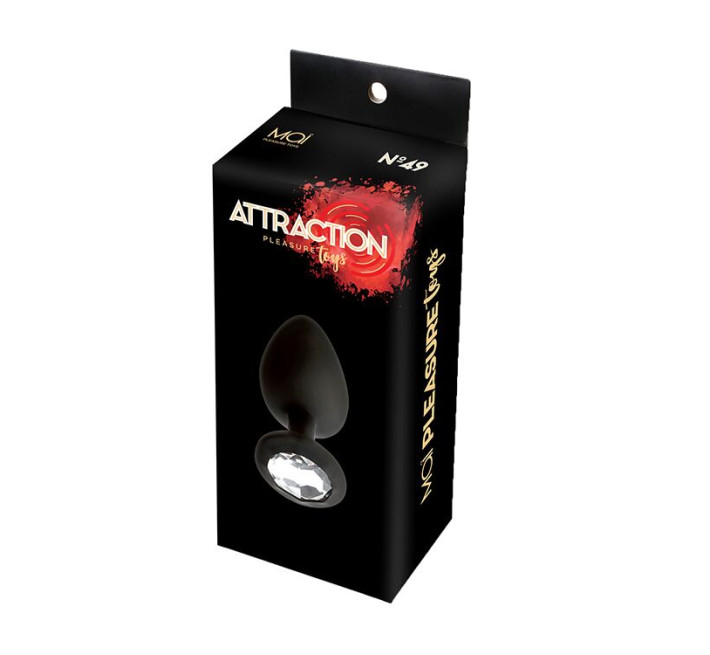 Анальна пробка із кристалом MAI Attraction Toys №49 Чорна 9,5/4 см