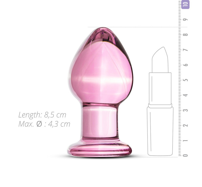 Рожева анальна пробка зі скла Gildo Pink Glass Buttplug No. 27