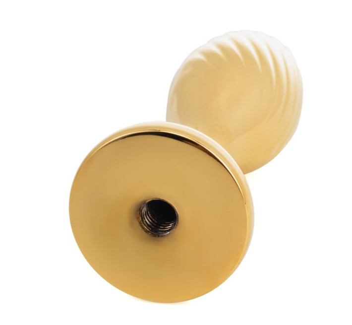 Металева анальна пробка Кролячий хвост LOCKINK SEVANDA White Bunny-Tail Anal Pear-shape Plug