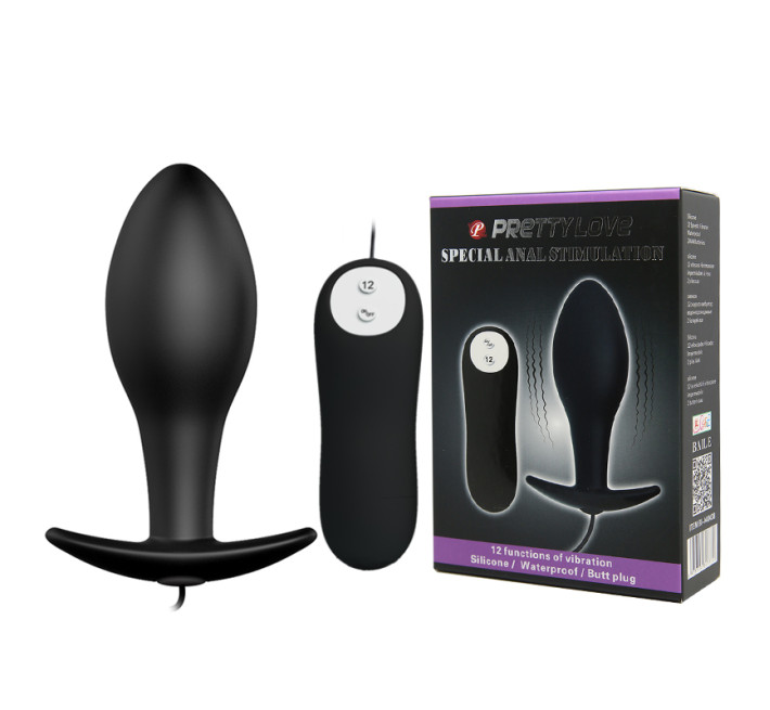 Анальний корок Pretty Love Vibrating Butt Plug Чорний BI0401