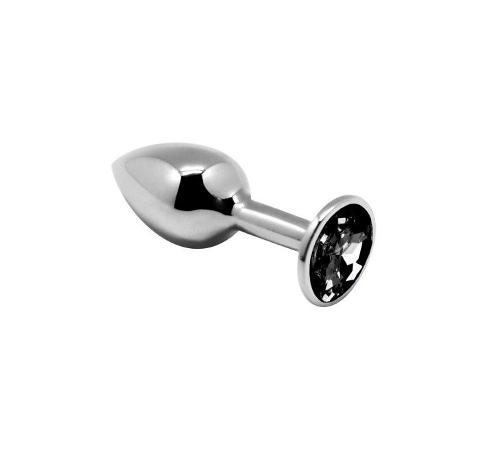 Анальная металлическая пробка с кристаллом Alive Mini Metal Butt Plug Black S