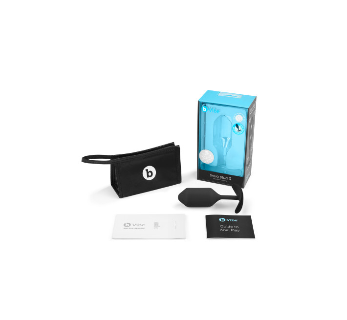 Анальная пробка со смещенным центром тяжести B-Vibe Snug Plug 3 черная M