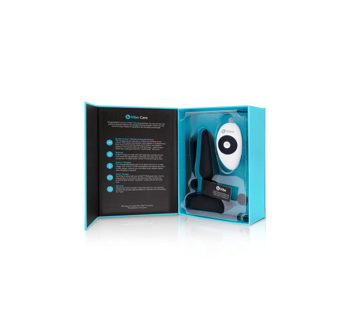 Анальна пробка із 3 моторами B-Vibe Trio Remote Control Butt, чорна