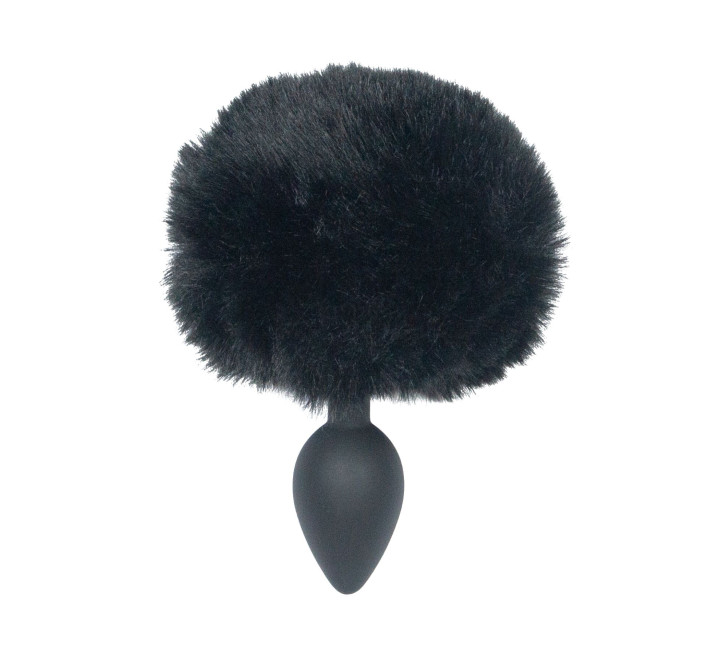 Анальна пробка з хвостом Punishment - Bunny Tail Silicone Anal Plug - Black