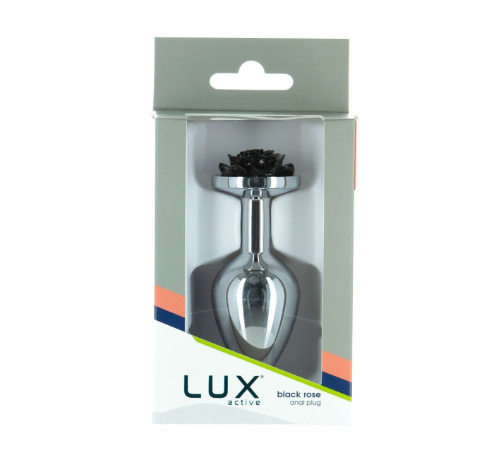 Металева Анальна пробка Lux Active Rose Anal Plug Чорна