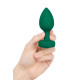 Анальная пробка с вибрацией и пультом B-Vibe Vibrating Jewel Plug, зеленая, M/L
