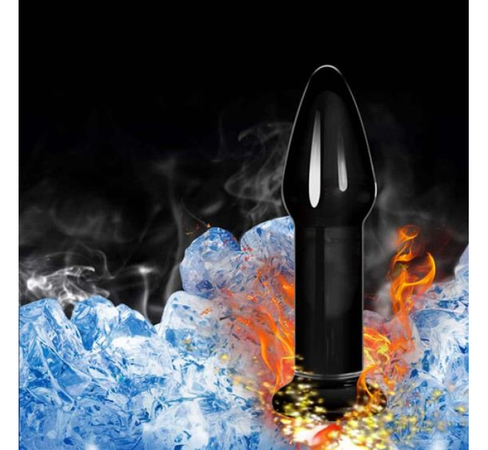 Анальна пробка LoveToy Glass Romance 5" Black