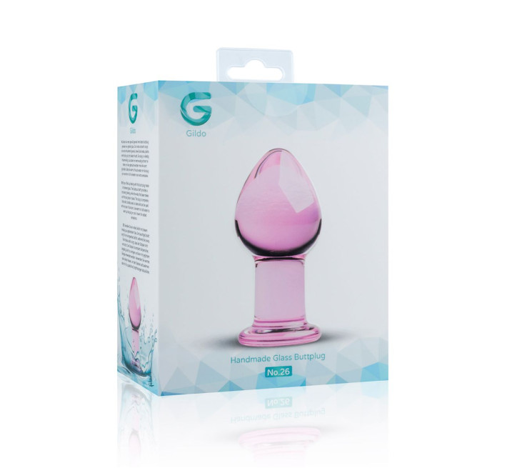Рожева анальна пробка зі скла Gildo Pink Glass Buttplug No. 27