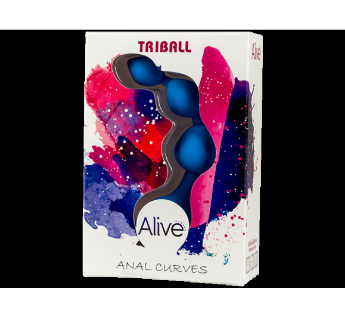 Анальні кульки Alive Triball Блакитні