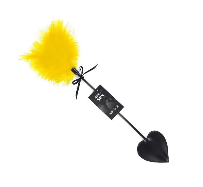 Щекоталка со шлепалкой Пика Art of Sex – Puff Peak, желтая