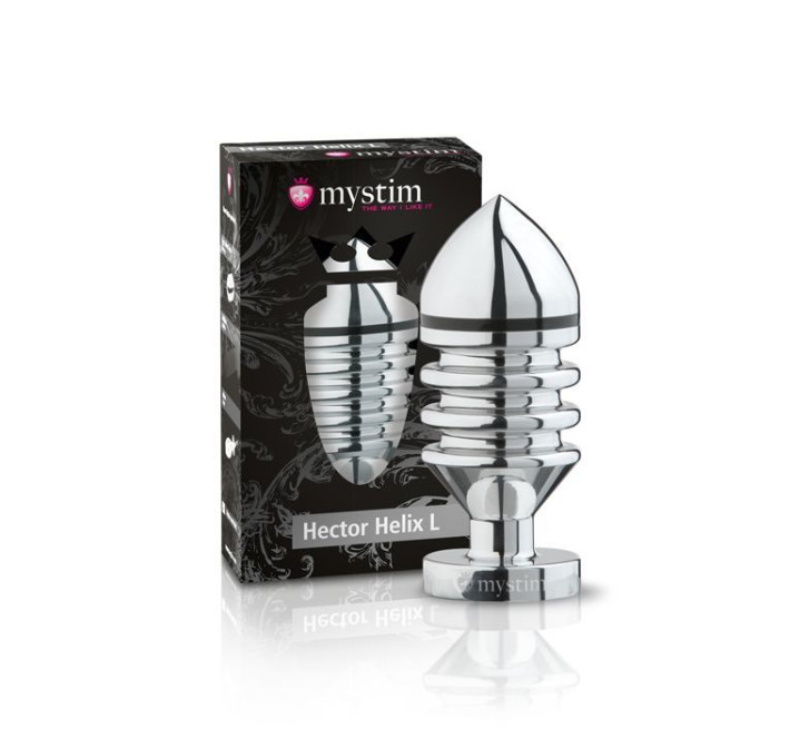Металевий анальний затор Mystim Hector Helix L для електростимулятора