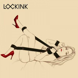 Бандажний набір фіксаторів для тіла зі знімними наручниками Lockink чорний