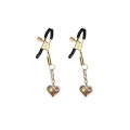 Затискачі для сосків Liebe Seele Nipple Clamps Gold Heart-shaped Flowers on Blue