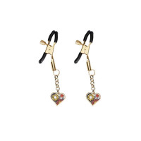 Затискачі для сосків Liebe Seele Nipple Clamps Gold Heart-shaped Flowers on Blue