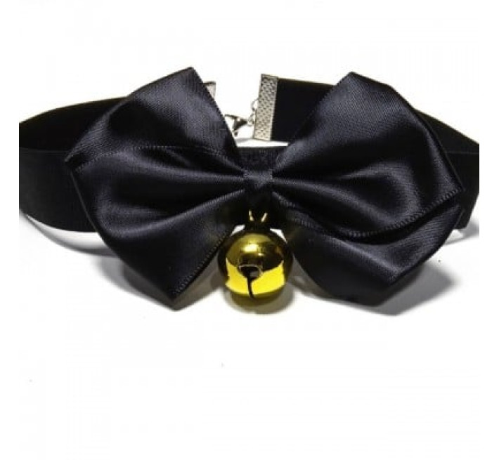 Чокер в форме бабочки DS Fetish, с колокольчиком, черный