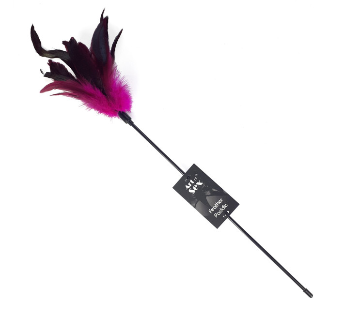 Лоскітка з пером півня Art of Sex – Feather Paddle, темно-рожева