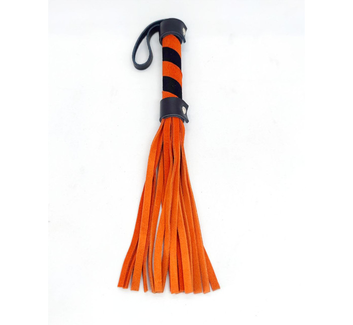 Флогер із замші DS Fetish помаранчевий хвіст 16 см