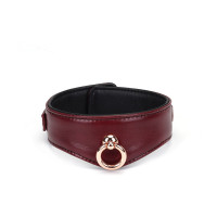 Кожаный ошейник с поводком Liebe Seele Wine Red Curved Collar, замок-сердечко Кожаный ошейник с поводком Liebe Seele Wine Red Curved Collar, замок-сердечко