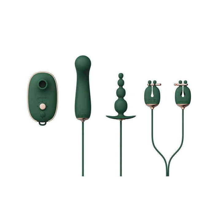 Затискачі для сосків з вібрацією Qingnan No.2 Vibrating Nipple Clamps Green